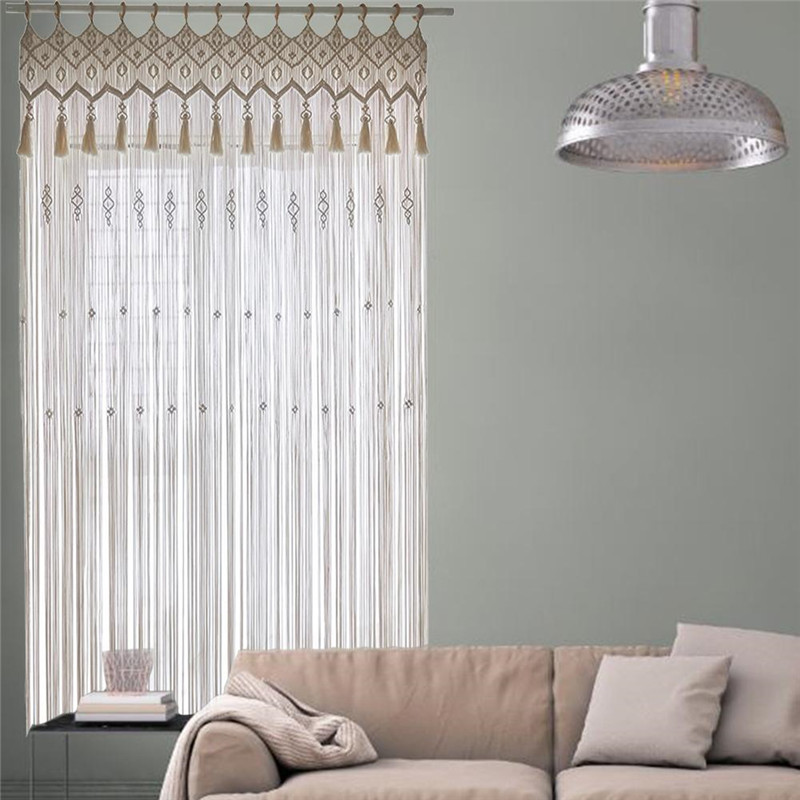 Hand-woven Macrame Cotton Door - đánh giá và giá Wedding Backdrop Curtain