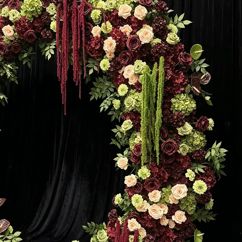 Burgundy Sage Green Trailing T - đánh giá và giá Wedding Arch Flower
