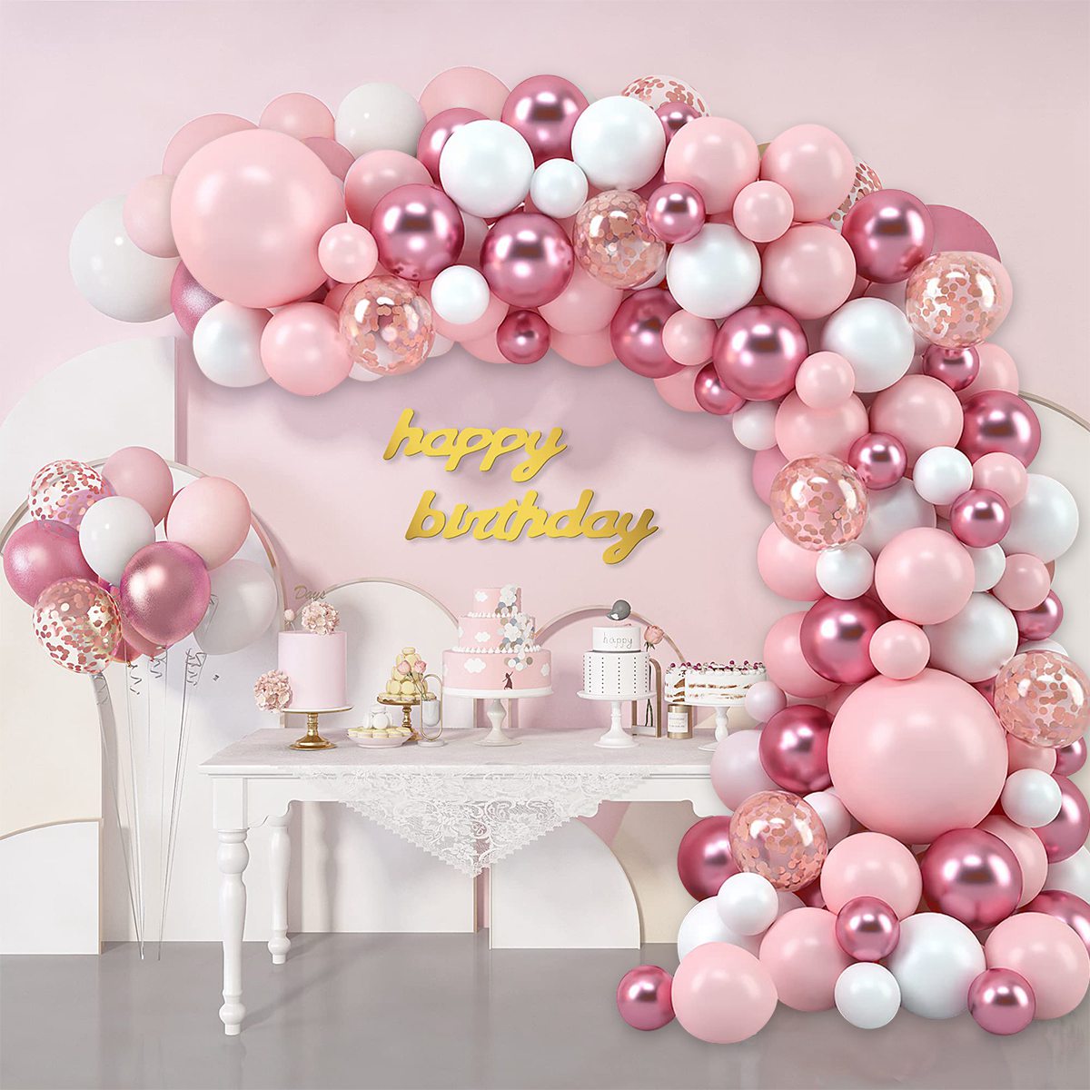 Pink Macaron Balloons Garland  - đánh giá và giá Wedding Supply Kit