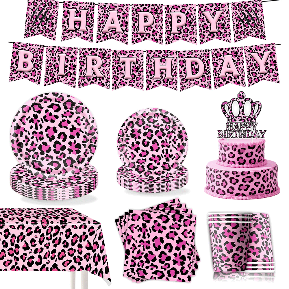 Pink Leopard Print Birthday Pa - đánh giá và giá Wedding Supply Kit