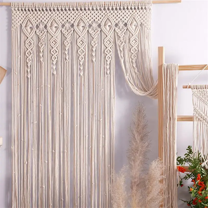 Hand-woven Macrame Wall Hangin - đánh giá và giá Wedding Backdrop Curtain