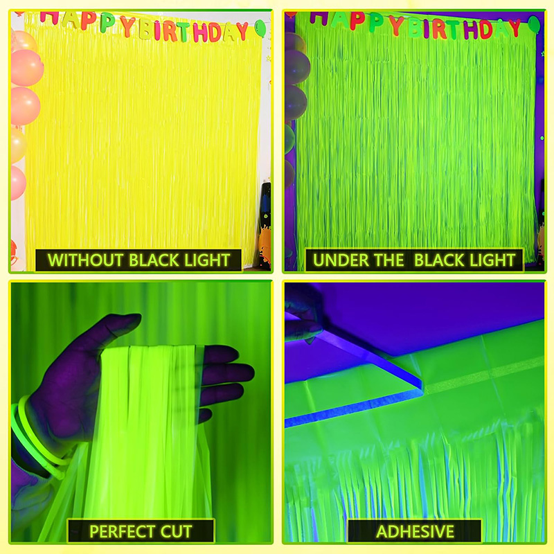 Glow Party Neon Foil Fringe Cu - đánh giá và giá Wedding Backdrop Curtain