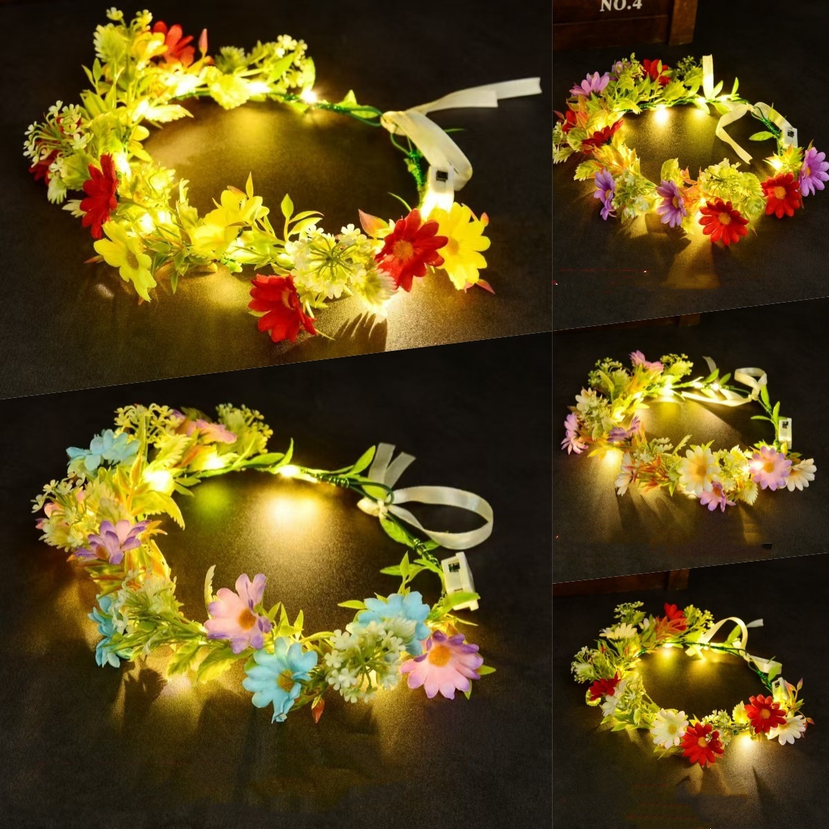 LED Light Up Flower Crown Head - đánh giá và giá Wedding Arch Flower
