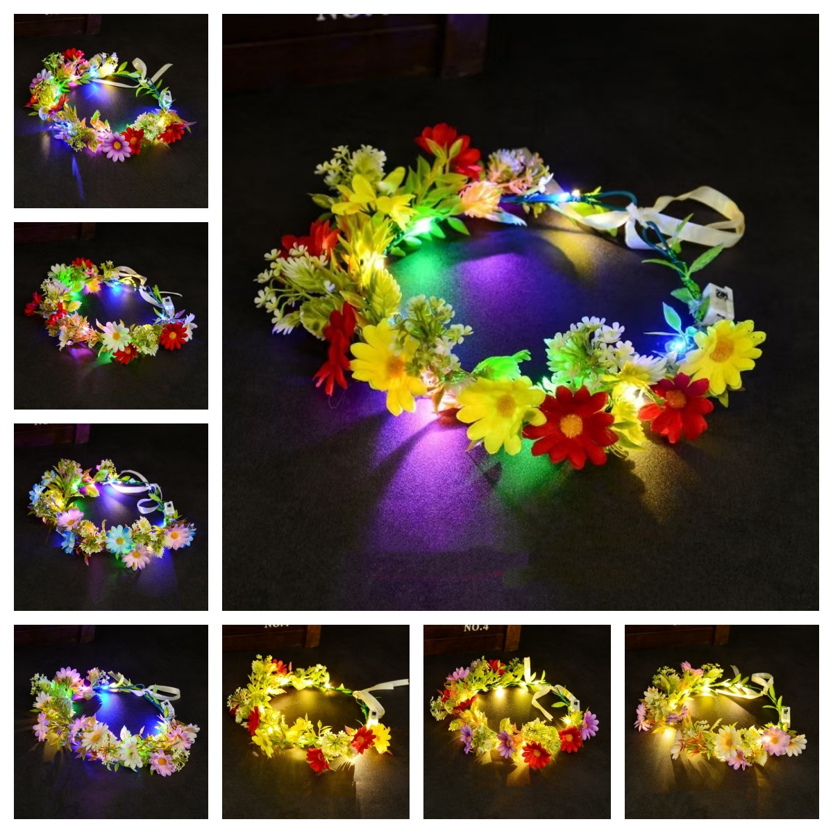 LED Light Up Flower Crown Head - đánh giá và giá Wedding Arch Flower