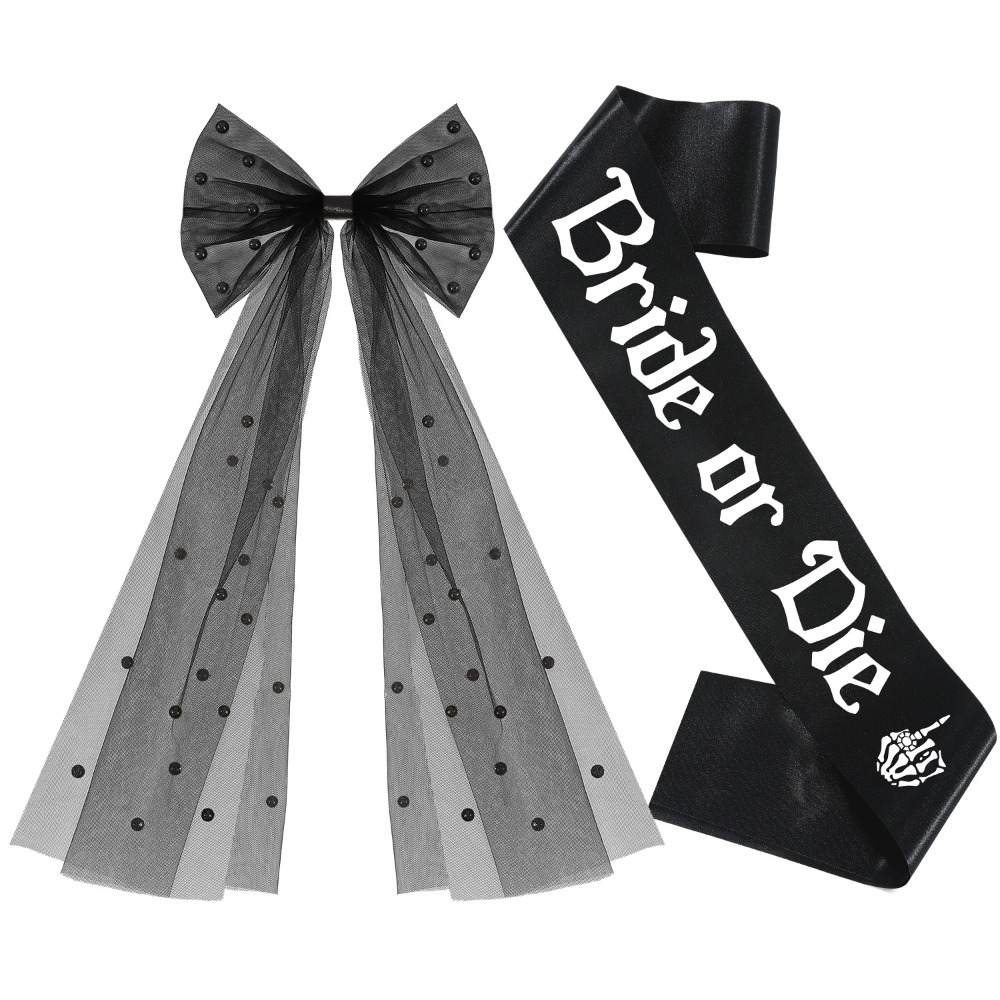 3pcs Gothic Black Bachelorette - đánh giá và giá Bride Tribe Sash