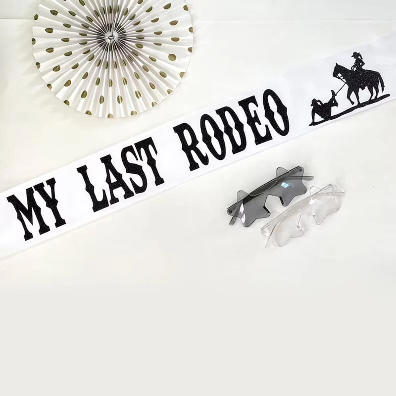 My Last Rodeo Sash Western Cow - đánh giá và giá Bride Tribe Sash