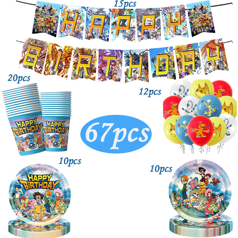 Digimon Themed Birthday Party  - đánh giá và giá Wedding Supply Kit